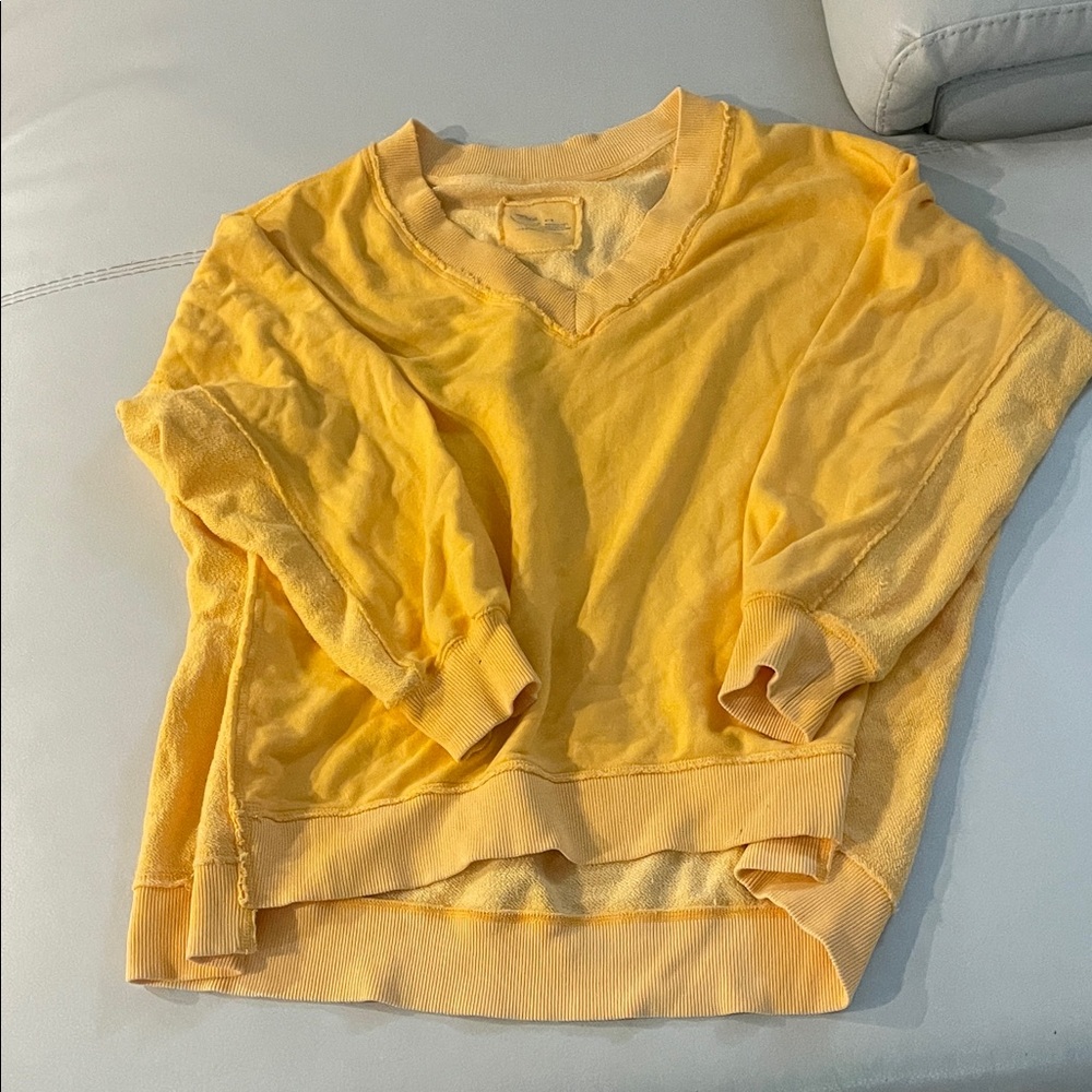 Aerie Yellow V-Neck Sweater